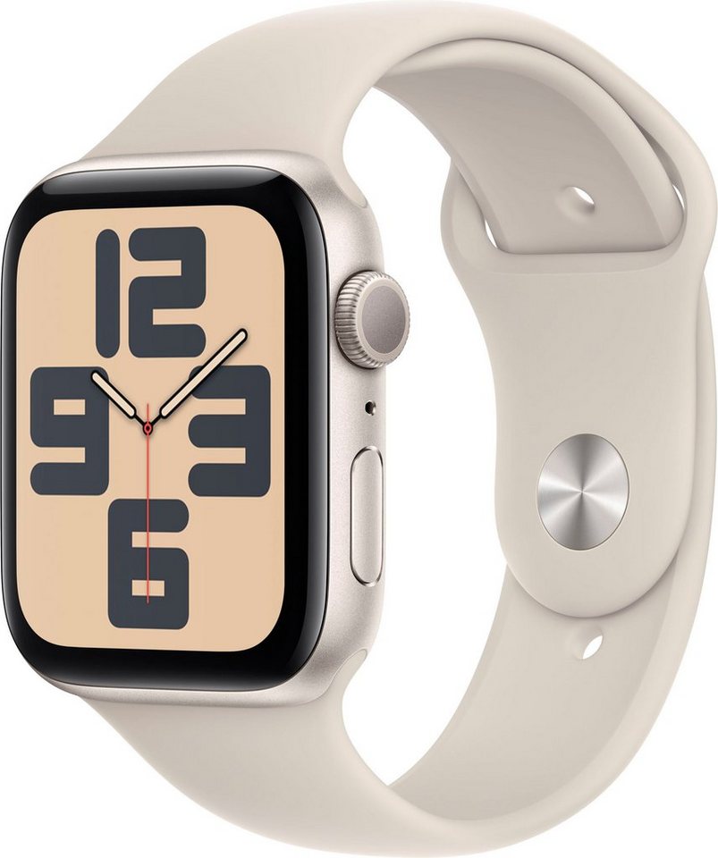 Apple Watch SE GPS 44 mm Aluminium M/L Smartwatch (4,4 cm/1,73 Zoll, Watch OS 10), Sport Band von Apple