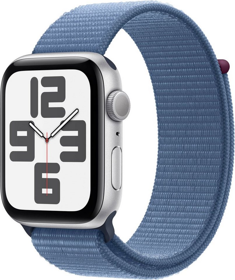 Apple Watch SE GPS 44 mm Aluminium Smartwatch (4,4 cm/1,73 Zoll, Watch OS 10), Sport Loop von Apple