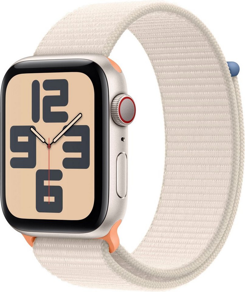 Apple Watch SE GPS Aluminium 44 mm + Cellular Smartwatch (4,4 cm/1,73 Zoll, Watch OS 10), Sport Loop von Apple