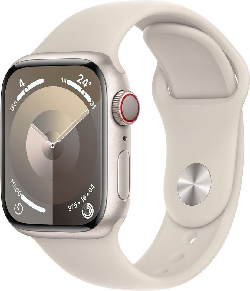 Apple Watch Series 9 GPS + Cellular 41mm Aluminium Smartwatch (4,1 cm/1,61 Zoll, Watch OS 10), Sport Band von Apple
