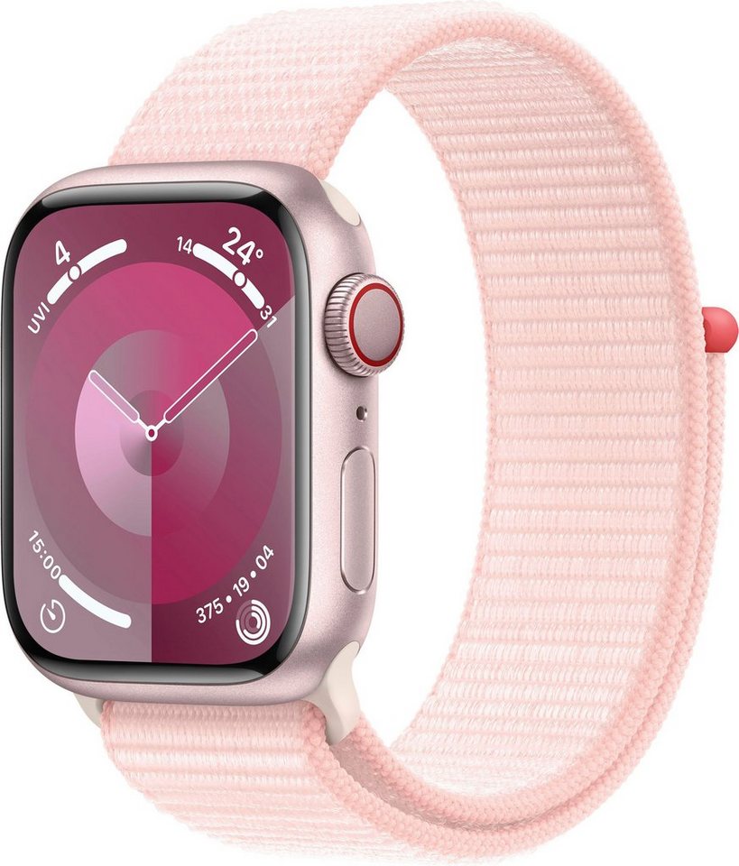 Apple Watch Series 9 GPS + Cellular 41mm Aluminium Smartwatch (4,1 cm/1,61 Zoll, Watch OS 10), Sport Loop von Apple