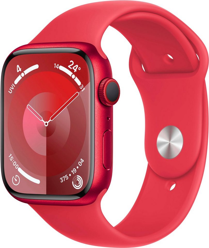 Apple Watch Series 9 GPS + Cellular 45mm Aluminium S/M Smartwatch (4,5 cm/1,77 Zoll, Watch OS 10), Sport Band von Apple