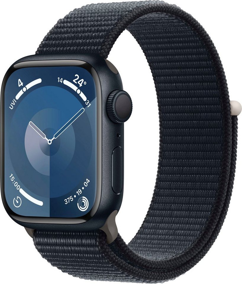 Apple Watch Series 9 GPS Aluminium 41mm One-Size Smartwatch (4,1 cm/1,69 Zoll, Watch OS 10), Sport Loop von Apple