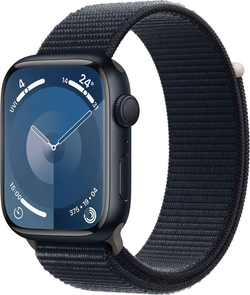 Apple Watch Series 9 GPS Aluminium 45mm Smartwatch (4,5 cm/1,77 Zoll, Watch OS 10), Sport Loop von Apple