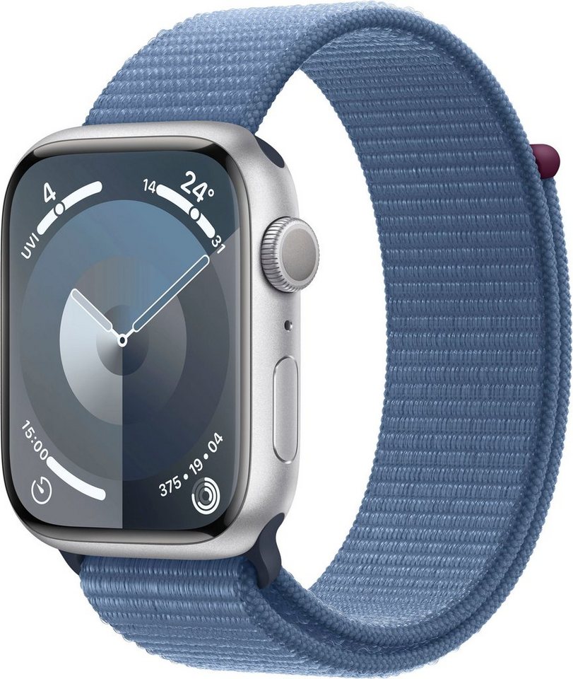 Apple Watch Series 9 GPS Aluminium 45mm Smartwatch (4,5 cm/1,77 Zoll, Watch OS 10), Sport Loop von Apple