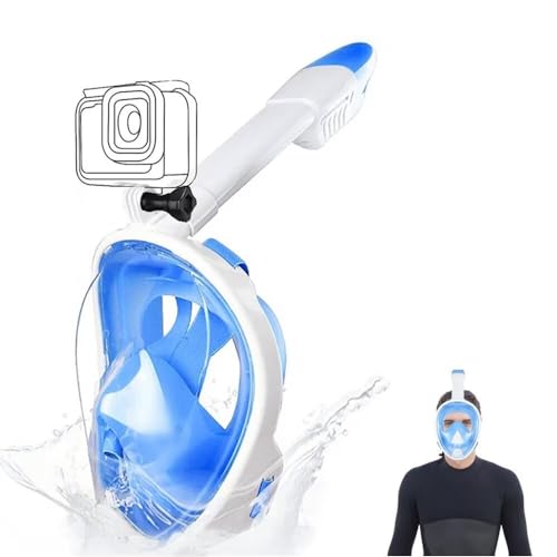 Aprllolg Schnorchel Maske Vollgesicht,Vollgesicht Tauchmaske für Erwachsene Jugend,Schwimmmaske mit Action Kamera Mount Anti-Fog Anti-Leck Einfache Entwässerung für Wassersport,Tauchen von Aprllolg