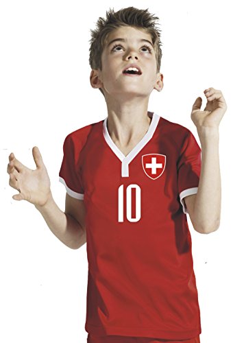 Aprom-Sports Schweiz Kinder Trikot - Hose Stutzen inkl. Druck Wunschname + Nr. RWR WM 2018 (128) von Aprom-Sports