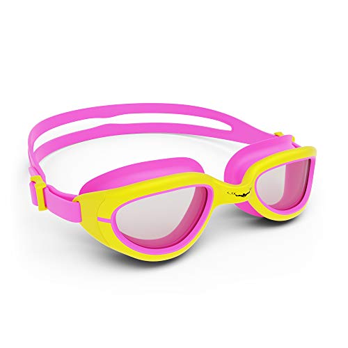 AqtivAqua Schwimmbrille Kinder JR Kinderschwimmbrille Schwimmbrillen für Kinder 3 4 6 8 10 Jahre (Rosa/Gelb) von AqtivAqua