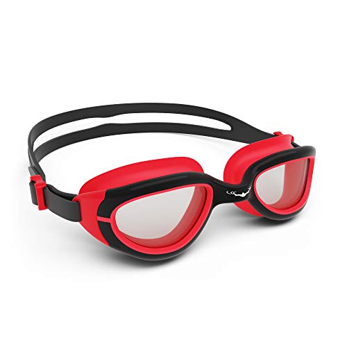 AqtivAqua Schwimmbrille Kinder JR Kinderschwimmbrille Schwimmbrillen für Kinder 3 4 6 8 10 Jahre (Schwarz/Rot) von AqtivAqua