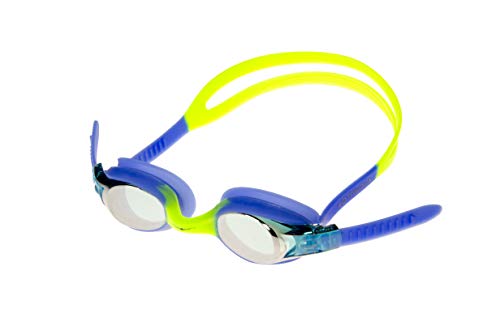 AqtivAqua Schwimmbrille Kinder Kinderschwimmbrille Schwimmbrillen für Kinder 3 4 6 8 10 Jahre (Blau/Gelb - PondNuphar) von AqtivAqua