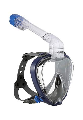 Aqua Lung Sport Smart Snorkel Vollgesichts-Schnorchelmaske, Marineblau/Grau, L-XL von Aqua Lung Sport