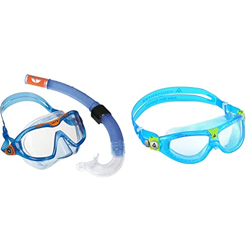 Aqua Lung Sport Combo Mix Tauchset, Blue, Einheitsgröße & Aqua Sphere Seal Kid 2 Schwimmbrille Aqua - Klare Linse von Aqua Lung