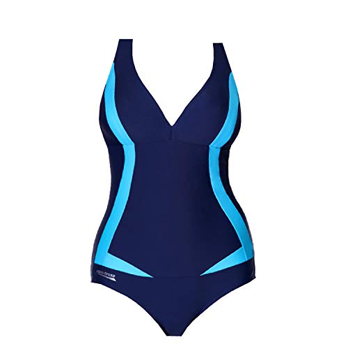 Aqua Speed® Greta Badeanzug Frauen (3 Farbkombinationen Größen 36-48), Farbe:Navy - Blau;Größe:48 von Aqua Speed