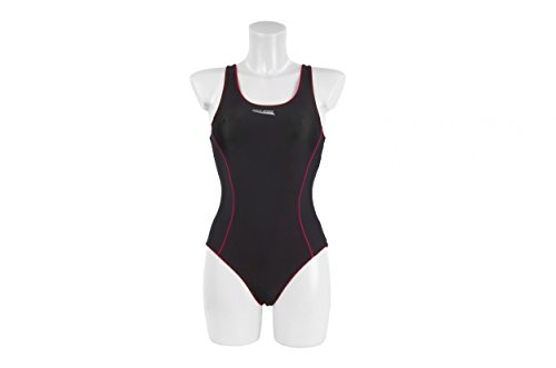 Aqua Speed® Julia Badeanzug Dameneinteiler Pro Back Schwimmrücken, Modell:Julia/schwarz-rote Naht;Größen:34 von Aqua Speed