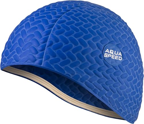 Aqua Speed Badehaube Damen | Badekappe Lange Haare | Schwimmmütze Frauen Mädchen | Schwimmhaube | Schwimmkappe warm | Swimming Cap Long Hair Women | Latex | 10 Navy | Bombastic Tic-Tac von Aqua Speed