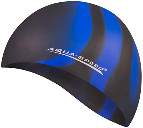 Aqua Speed Badekappe Herren | Silikon | Bademütze | Badehaube | Mehrfarbig + Aufbewahrungstasche, Bunt / 39 von Aqua Speed