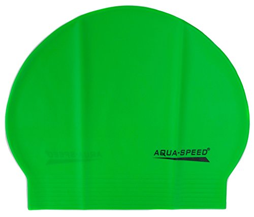 Aqua Speed Badekappe dünn Damen Herren | Schwimmhaube | Swim Hat for Women Men | Badehaube | Schwimmkappe | Latexbadekappe Grün 04 | Soft Latex von Aqua Speed