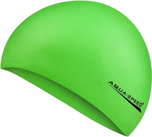 Aqua Speed Badekappe dünn Damen Herren | Schwimmhaube | Swim Hat for Women Men | Badehaube | Schwimmkappe | Latexbadekappe Grün 04 | Soft Latex von Aqua Speed