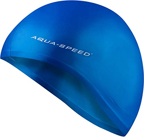 Aqua Speed Badekappe mit Ohrentaschen | Badehaube Damen & Herren | Blaue Bademütze | Schwimmkappe wasserdicht | Swimming Cap | Schwimmmütze | Schwimmhaube | Schwimmen | Blue | Ear Cap von Aqua Speed