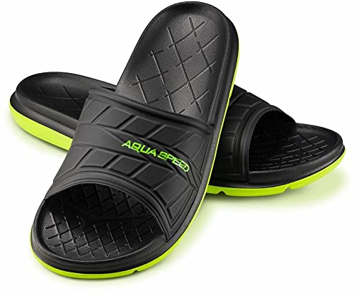 Aqua Speed Aspen Badelatschen + Fasertuch | 07 | Herren Gr. 44 | Elegante Pantoletten, leichtgewichtig & vielseitig einsetzbar, perfekte Begleiter für Pool & Urlaub von Aqua Speed