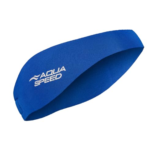 Aqua Speed EARBAND Neopren Stirnband | Schwimmen | Damen | Herren | Rosa | Blau | Schwimmen | 55 cm | Ohrenband | Längenverstellbar | Klettverschluss | Haarband, Farbe:Blue von Aqua Speed