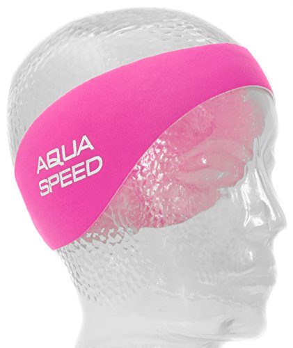 Aqua Speed EARBAND Neopren Stirnband | Schwimmen | Damen | Herren | Rosa | Blau | Schwimmen | 55 cm | Ohrenband | Längenverstellbar | Klettverschluss | Haarband, Farbe:pink von Aqua Speed