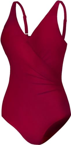 Aqua Speed Eleganter Andrea Badeanzug mit Mesh-Details und Bauchkontrolle, Größen:36, Farbe:Rot von Aqua Speed