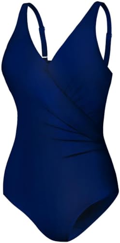 Aqua Speed Eleganter Andrea Badeanzug mit Mesh-Details und Bauchkontrolle, Größen:38, Farbe:Blau von Aqua Speed