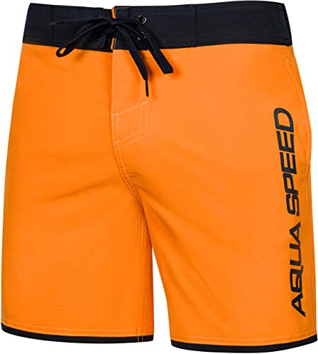 Aqua Speed Boardshorts Herren | Männer Bademode Shorts | Badehosen | Moderne Badeshorts | Swim Shorts | Trunks | Swimwear | Schwimmshorts | Schwimmbekleidung | Gr. XL, Orange | Evan von Aqua Speed