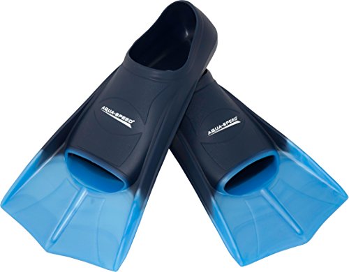 Aqua Speed HIGH TECH Kurze Trainingsflossen | Schwimmflossen | Schwimmtraining | Kurzflossen | Taucherflossen | Größen 33-48, Farbe:blau/hellblau/02, Größen:37/38 von Aqua Speed