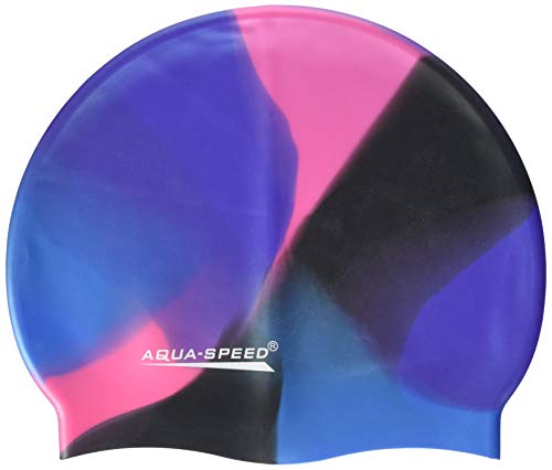 Aqua-Speed Herren Badekappe, bunt, Silikon, Mehrfarbig, Hellblau/Pink/Schwarz, Einheitsgröße von Aqua Speed