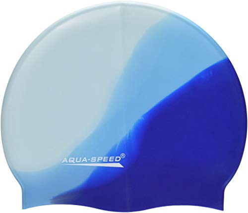 Aqua-Speed Herren Bunt Silicone S Multicolor Badekappe, Grau/Blau/Dunkelblau, Einheitsgröße von Aqua-Speed