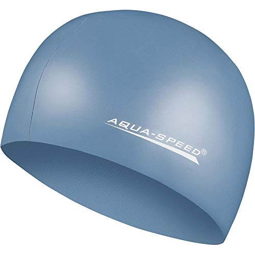 Aqua-Speed Herren Mega Silicone S Badekappe, Metalic Blau, Einheitsgröße von Aqua-Speed