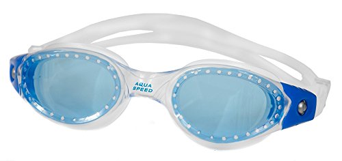Aqua Speed Herren Pacific Monoblock Schwimmbrille, Transparent/Blau, Einheitsgröße von Aqua Speed