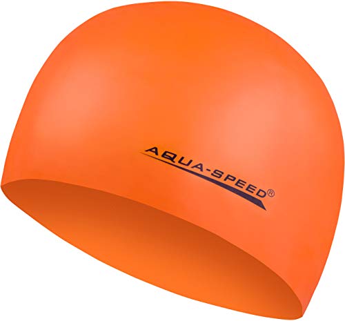 Aqua Speed MEGA Orange Badekappe | Damen & Herren | wasserdichte Schwimmkappe | Bademütze | Badehaube | Swimming Cap Waterproof for Kids | Orange 75 von Aqua Speed