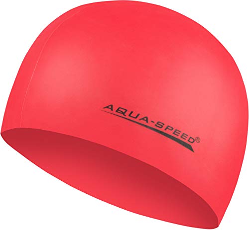 Aqua Speed MEGA Silikon Schwimmkappe | Damen & Herren | Badekappe | Bademütze | wasserdichte Badehaube | Schwimmhaube | Silikon Kappe | rot 31 von Aqua Speed