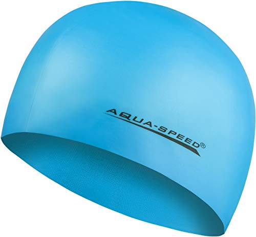 Aqua Speed MEGA Super-Stretch Badekappe | Schwimmkappe | Bademütze | Badehaube | Schwimmer | Sport | Schwimmen | Triathlon | Silikon | Hellblau 29 von Aqua Speed