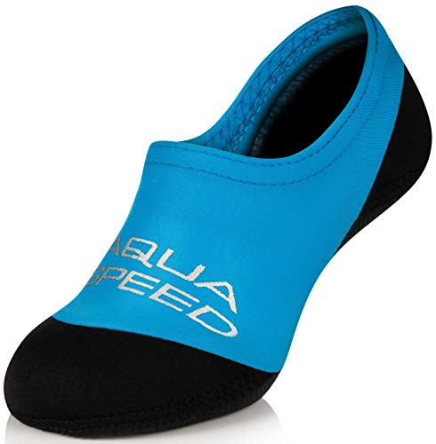 Aqua Speed Neopren Socks für Kinder Jungen | blaue Neoprensocken Schwimmen | Water Socken | rutschfeste Badesocken | Tauchsocken elastisch | Aquasocken leicht | Blau; Gr. 26-27 | Neo von Aqua Speed