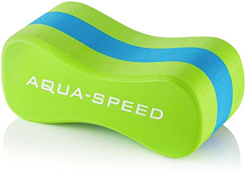 Aqua Speed Pull Buoy Schwimmhilfe | Geschwungenes Design | 3 Schichten | Schwimmtraining | Eva-Schaum, Farbe:Green - Blue - Green von Aqua Speed