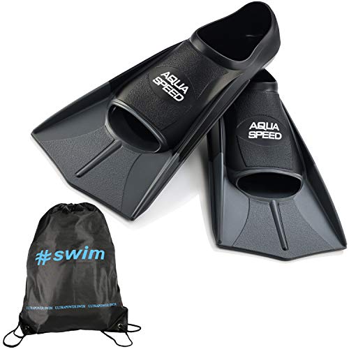 Aqua Speed Trainingsflossen + Ultrapower Rucksack | Schwimmflossen | Kurzflossen | Farbe: silber/26 Größe: 33/34 von Aqua Speed