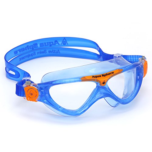 Aqua Sphere Kinder Schwimmmaske Vista Junior Klare Gläser - Blau/Orange von Aqua Sphere