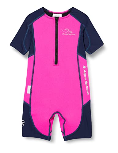 Aqua Sphere Unisex Jugend Stingray Hp Short Sleeve Wetsuit, rosa/Blau, 128 (Herstellergröße: 8 Jahre) von Aqua Sphere