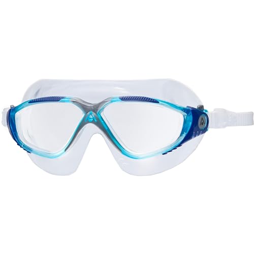 Aqua Sphere Unisex – Erwachsene Vista Schwimmbrillen, Turquoise Blue Lens Clear, L von Aquasphere