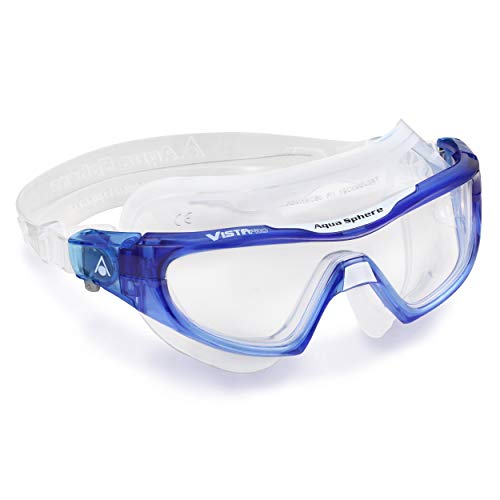 AQUASPHERE | Vista Pro Schwimmen Maske/Brille Transparent - Blaue Titan-Spiegel-Linse von Aquasphere