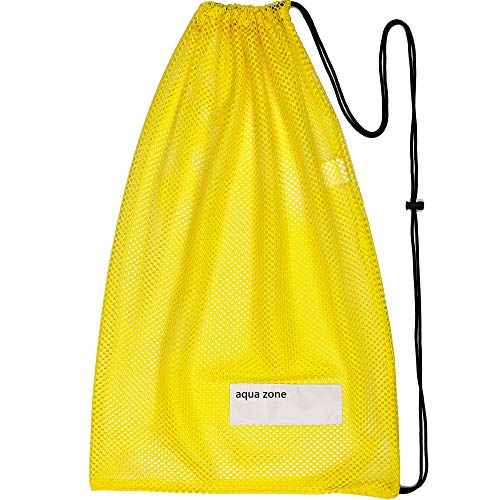 Aqua zone netzbeutel mit Kordelzug Taschen für sportausrüstung für Baden Strand tauchen Reise Gym (gelb, 1830) von aqua zone