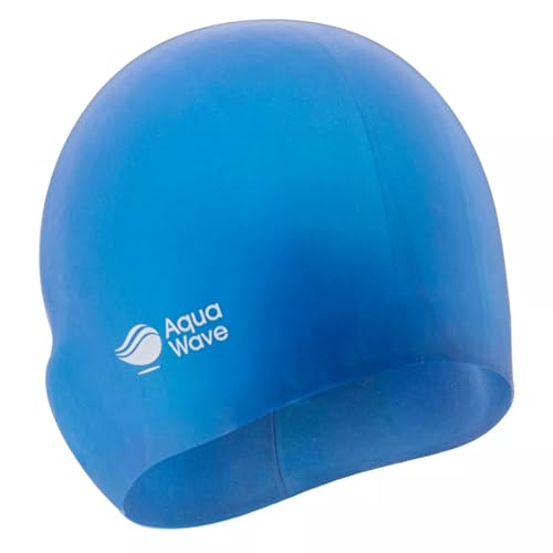 AquaWave Racecap 3D Cap 92800409975 Schwimmkappe Jugend, Unisex, Blau, Einheitsgröße von AQUAWAVE