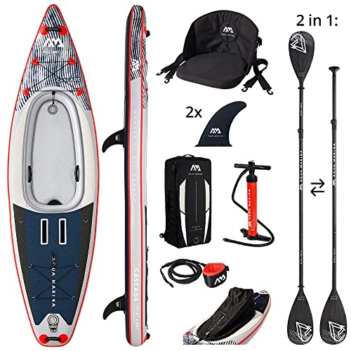 Aqua Marina ,2 in 1 SUP-Kajak aufblasbar im Set Cascade 2021 11‘2“ Kajak Fahren und Stand Up Paddling in einem 340 x 89 x 20 cm von Aqua Marina