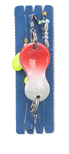 Aquantic Flatfish Spoon, Buttlöffel in DREI Dekoren, 2 Haken Größe 1/0, Länge 110cm, Vorfach 0,50mm/0,40mm (LR - Luminous-Red, 60g) von Aquantic