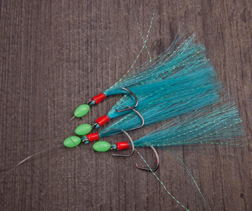 Aquantic Rig Makrele Circle IV, Makrelenvorfach mit Vier Circle Hooks, ca. 125cm, Fischhautimitat, Roten und Blauen Federn, Fluolockperlen Aquantic Rig Makrele Circle IV, Makrelenvorfach mit Vier Circle Hooks, ca. 125cm, Fischhautimitat, Roten und Blauen Federn, Fluolockperlen von Aquantic