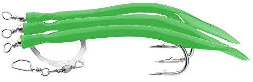 Aquantic Unisex – Erwachsene 10C4039507207502C10, verfügbar in fängigen Farben, je 3 Gummi-Makks am Vorfach, Qualitätsschnur und Hochleistungswirbel (Grün, 4/0), Bunt, Normal von Aquantic